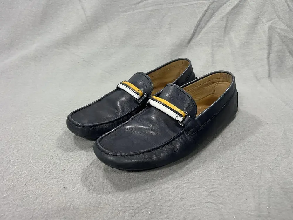 Tod's Shoes Mens Size 8 Blue Leather Driving Loafers Gommino Italy Slip On